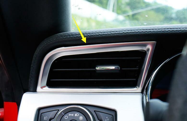 for Ford for Mustang 2015-2022 Silver Steel Left And Right Air Outlet Vent Trim 2PCS