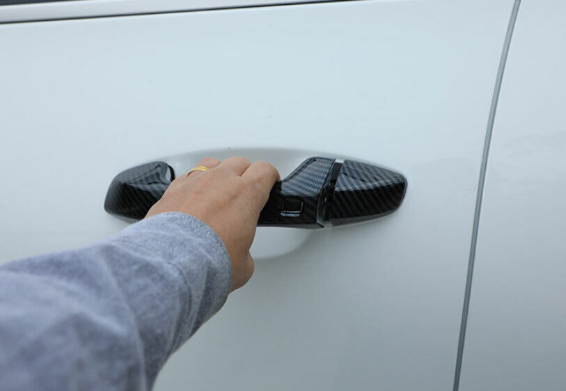 for Kia Seltos 2020-23 Carbon Fiber Exterior Side Door Handle molding Cover Trim