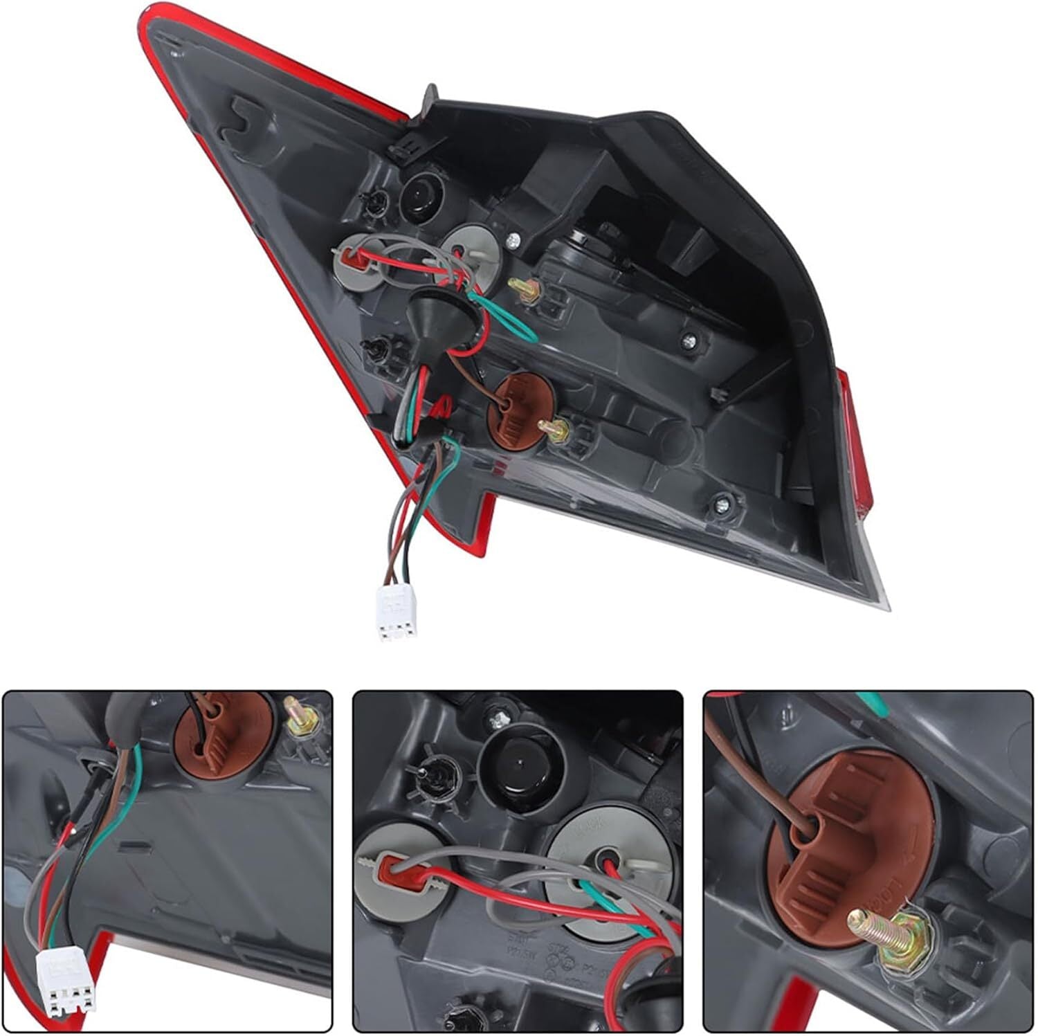 Left LH LED for 2021-2024 for Hyundai for Elantra taillights, brake lights, and outer red lights.