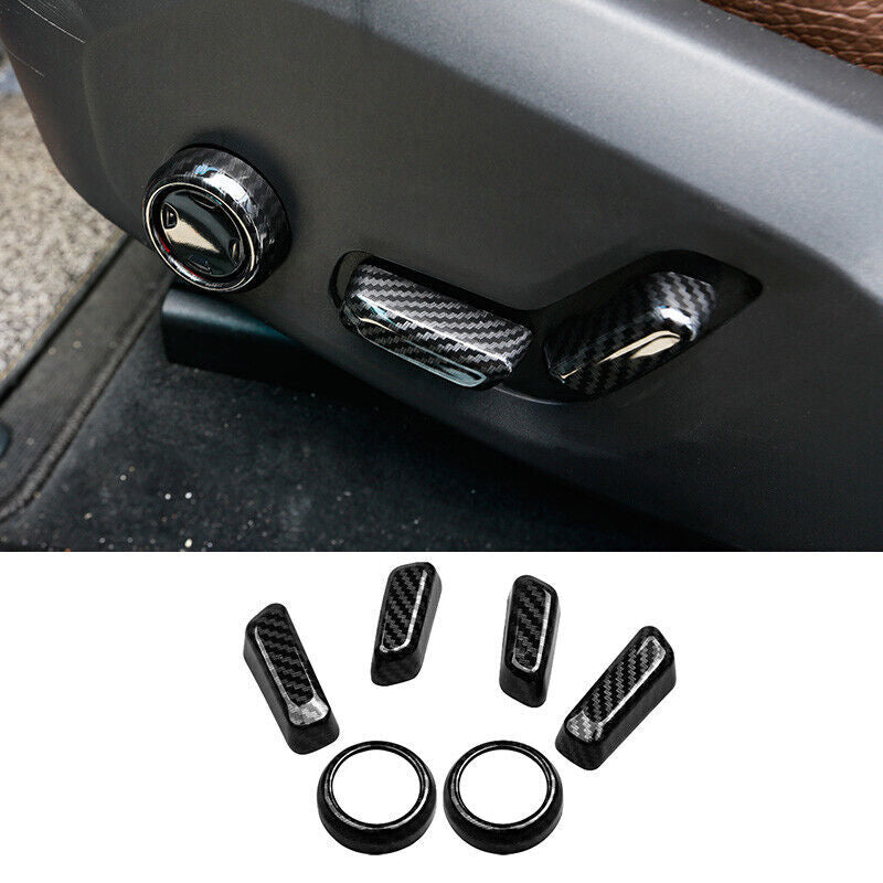 for Volvo XC40 2019-2022 Carbon Fiber for Seat Adjustment Handle Button Cover Trim