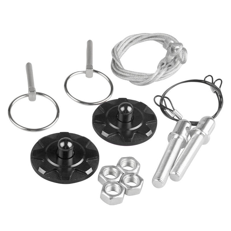 2-Piece Car Cover Pin Exterior Trim Kit with Steel Billet Aluminum Strip Ring G2M7 Universal