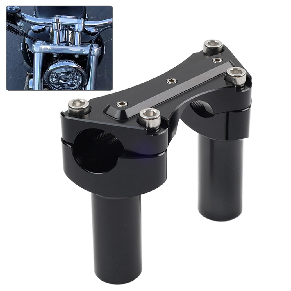 3.5 Straight Handlebar Riser  Top Clamp Black for Harley Dyna Tour Road Glide