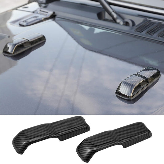 Engine Hood Hinge Cover Decor Cover Stickers for Jeep for Wrangler JL 18-22 Black