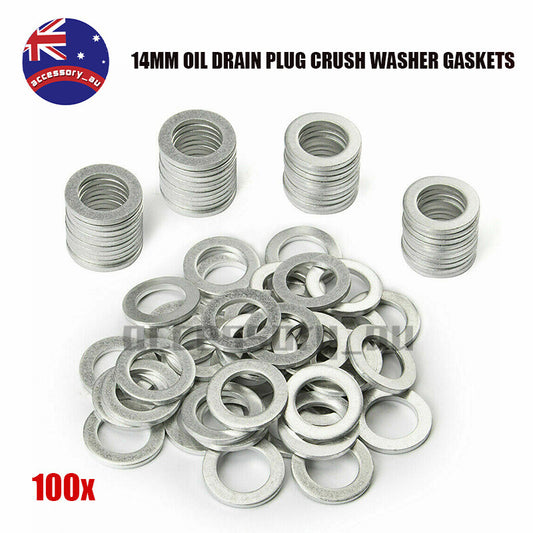 100pcs Oil Pan Drain Sump Plug Gasket Washer 14mm for Acura for Honda 94109-14000