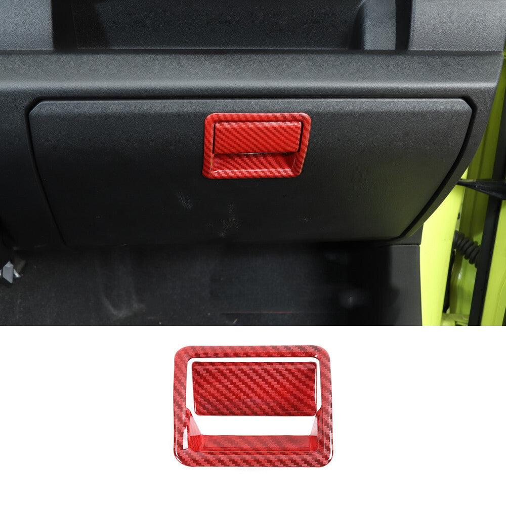for Co -pilot Storage Box Handle Trim for Suzuki for Jimny 2019-2022 ABS Red Carbon Fiber