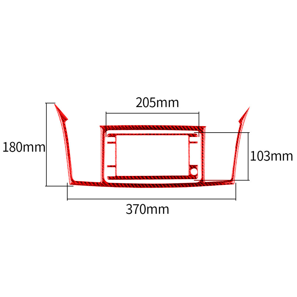 Red Carbon Fiber GPS Navigation Display Cover Trim for Mitsubishi Lancer 2008-15