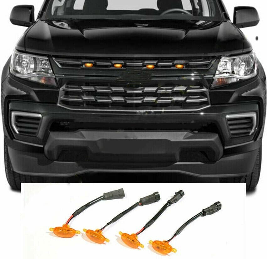 for Chevy Colorado 2021-2024 Front Grill Yellow LED Light Style DRL Lamp