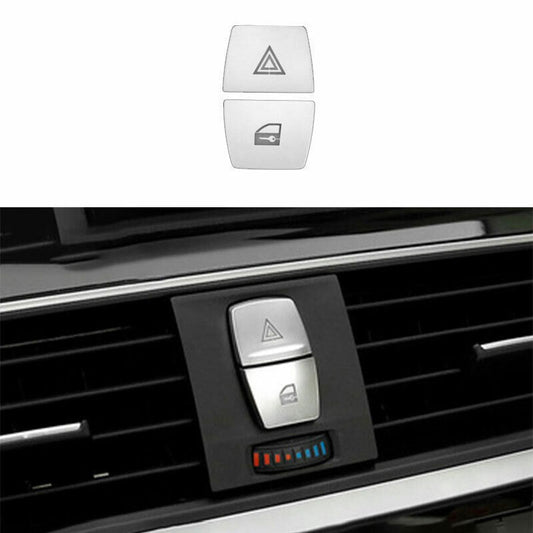 for BMW 3 4 Series GT 2014-18 ABS Silver Warning Light Switch Sticker Cover Trim