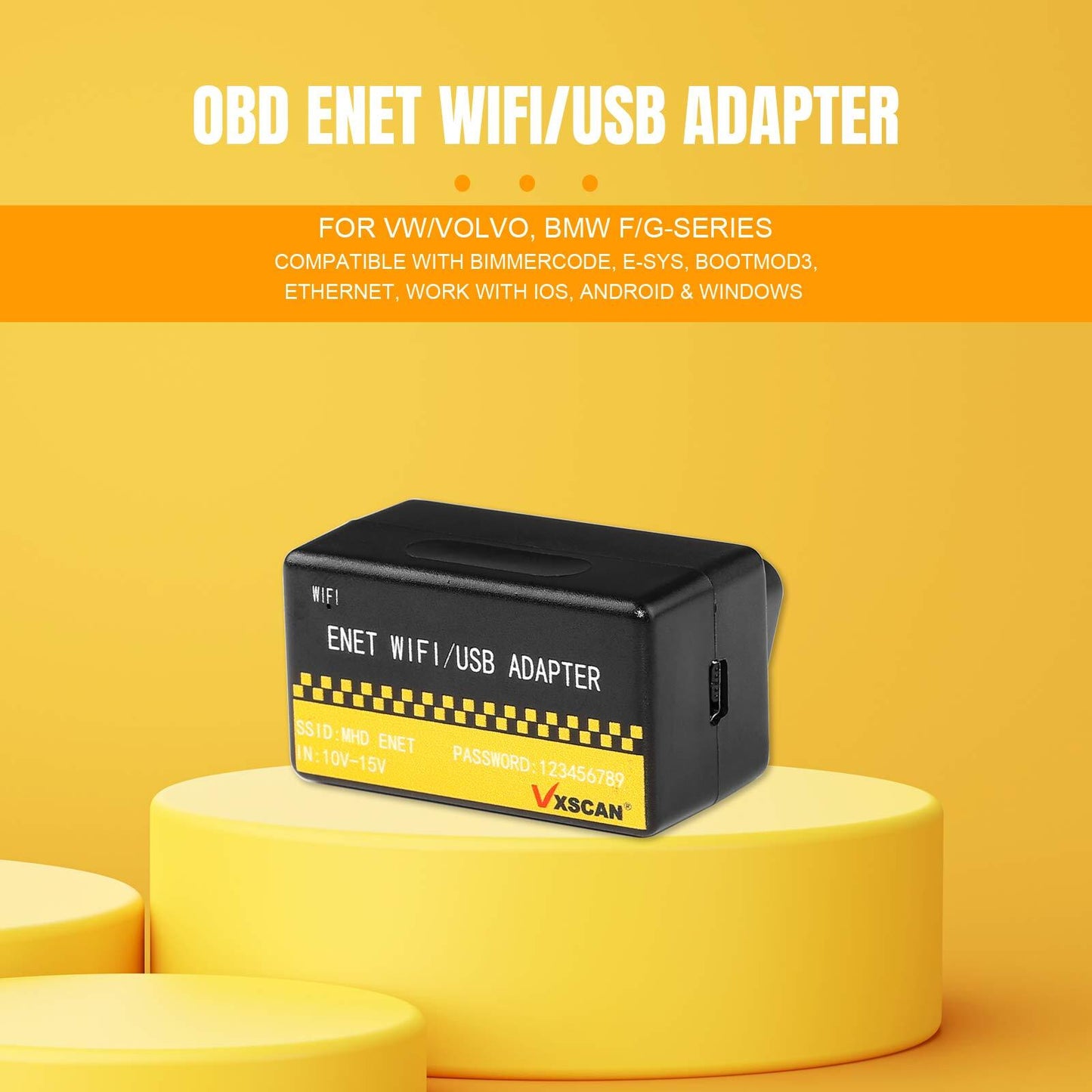 NEW VXSCAN ENET WIFI/USB Adapter DOIP for V.W/ for BMW F/G-series Work on iOS,Android