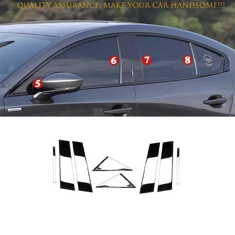for Mazda 3 Axela 2019-23 Black Steel Window Center Bc Pillar Post Cover Trim 8X