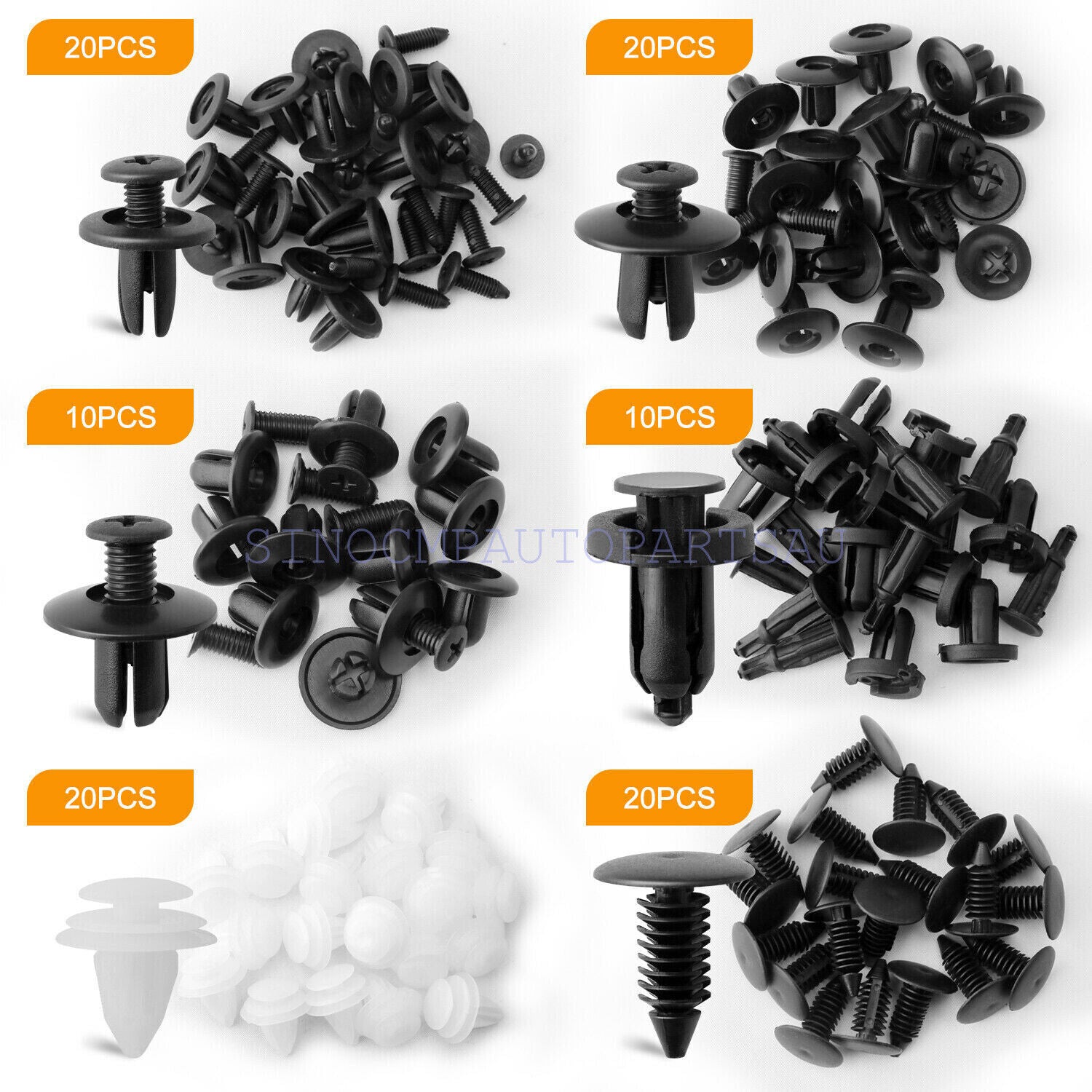 100Pcs Bumper Clips Car Plastic Bumper Retainer Rivets Fasteners Auto Body Door