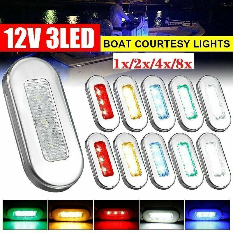LED Courtesy Lights 12V Yacht Marine Boat Cabin Deck Lamp Waterproof 1x/2x/4x/8x