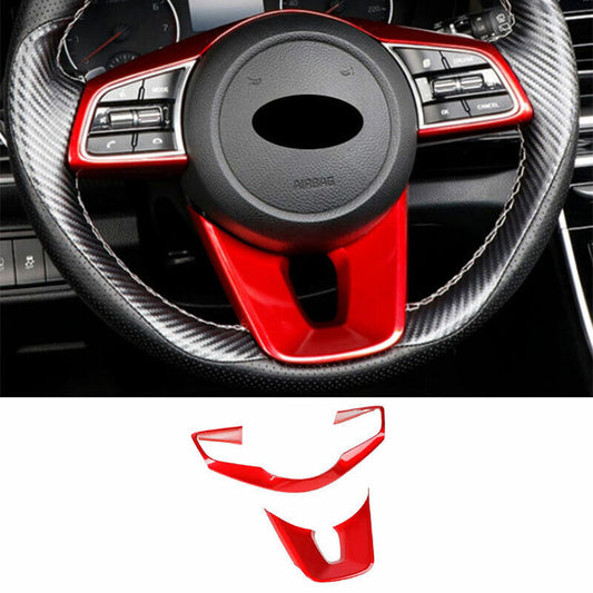 for Kia Seltos 2020-2023 Red Inner Car Steering Wheel button Frame cover trim 2x
