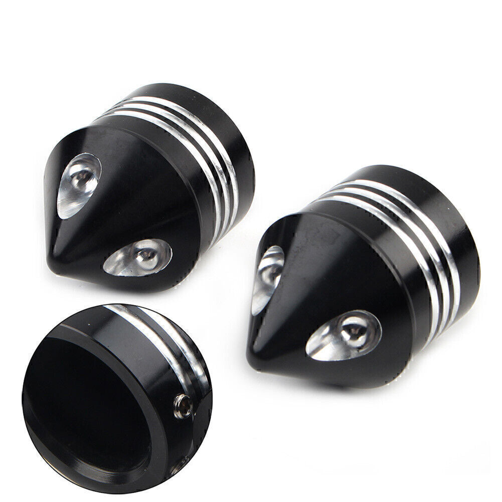 Black Thick Cut Front Axle Cap Nut Cover for Harley Dyna Iron 883 2008-2016 2009