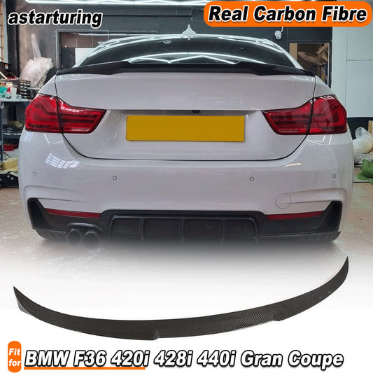 for BMW F36 420i 428i 440i Gran Coupe 14-19 REAL CARBON Rear Trunk Spoiler Wing