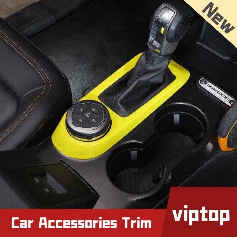 for Ford Bronco 2021-2023 Yellow ABS Inner Console Gear Shift Panel Cover Trim