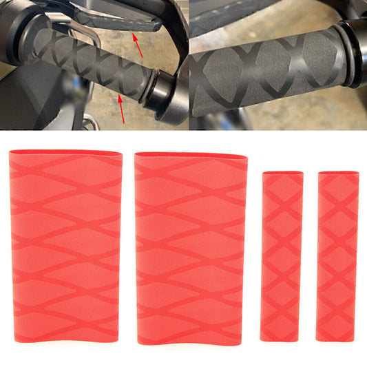 Non-Slip Handlebar Sleeve Heat Shrinkable Grip Cover Fit for BMW R1200GS R1250GS Red