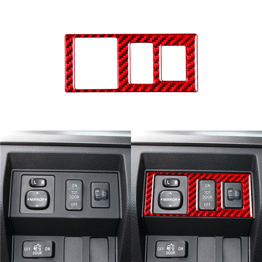 Red Carbon Fiber Headlight Adjustment Button Trim for Toyota Tundra 2014-2018