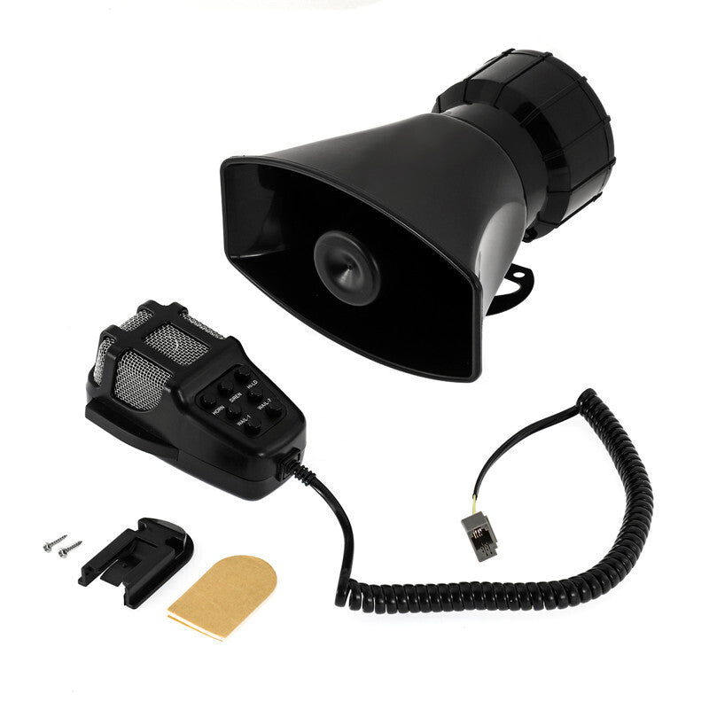 Car 12V 80W 120-150dB 7 Sound Loud Horn Electronic MIC Loudspeaker