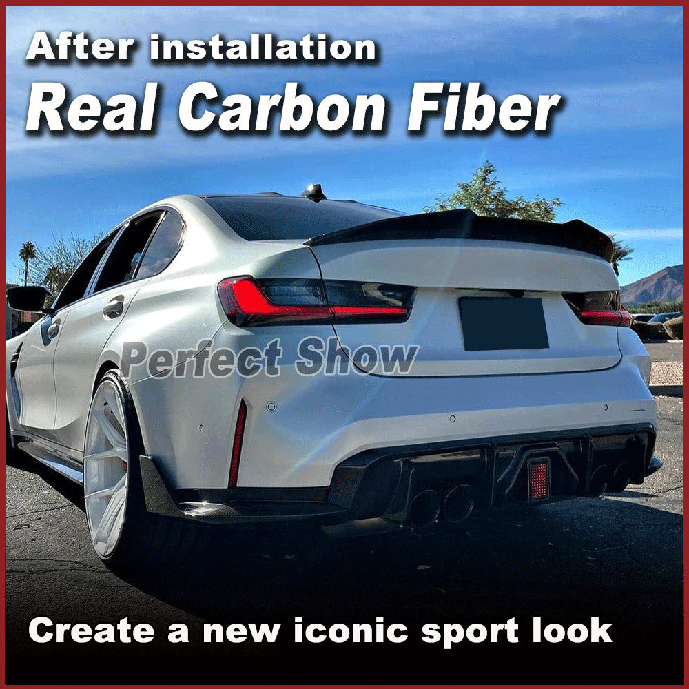 for BMW G20 330i M340i G80 M3 2019-2023 REAL Carbon Rear Trunk Boot Spoiler Wing