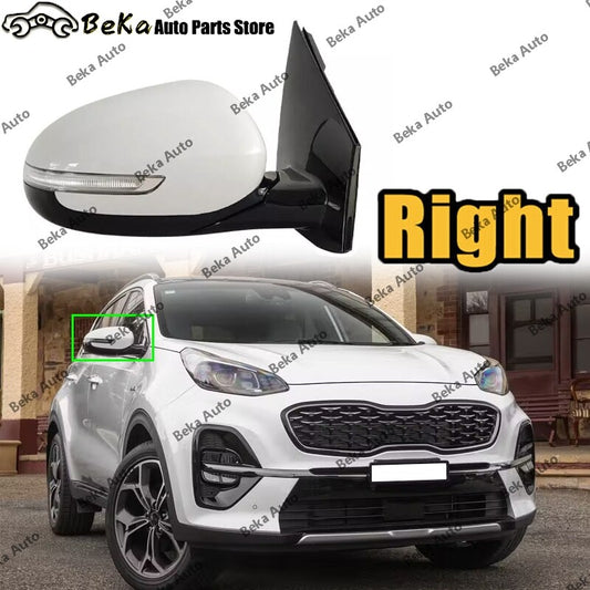 Rearview mirror assembly for right side of for Kia Sportage KX5 QL 2016-19 White 8-pin