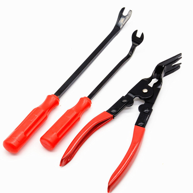 3pc Car Door Trim Rivets Clips Plier Fastener Remover Puller Crowbar Combo Tool