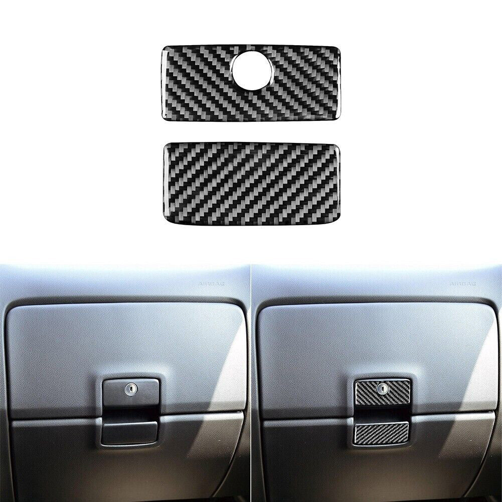 2Pcs Carbon Fiber Glove Box Cover Trim For Silverado for GMC for SIERRA 2014-2018