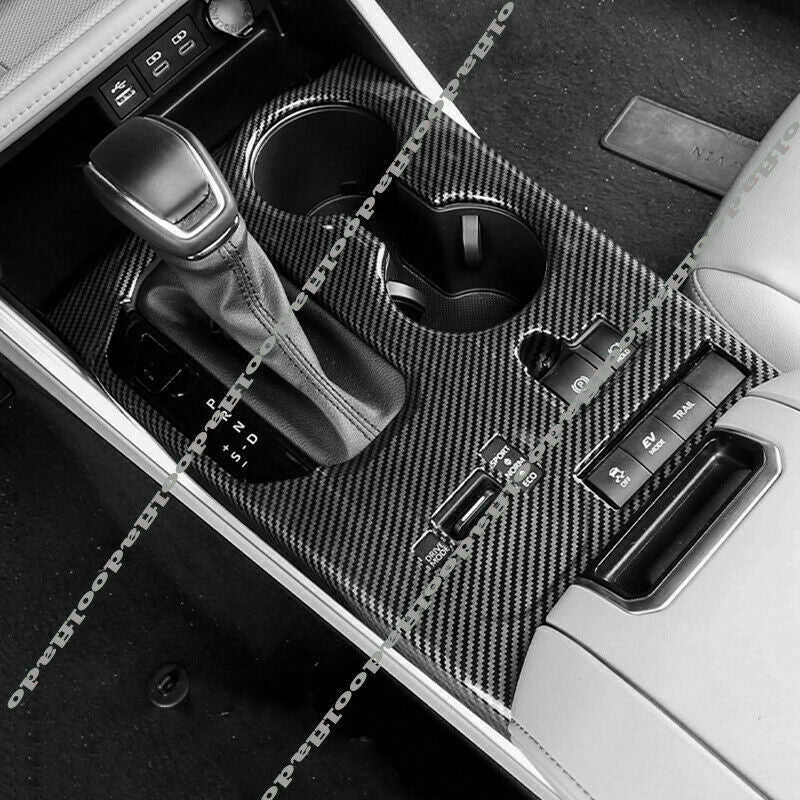 Carbon Fiber Gear Box Shift Cup Holder Frame Cover for Toyota Highlander 2020-23