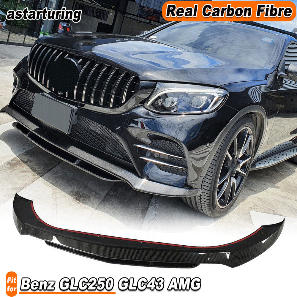 REAL CARBON Front Bumper Lip Splitter for Mercedes-Benz GLC250 GLC43 15-19