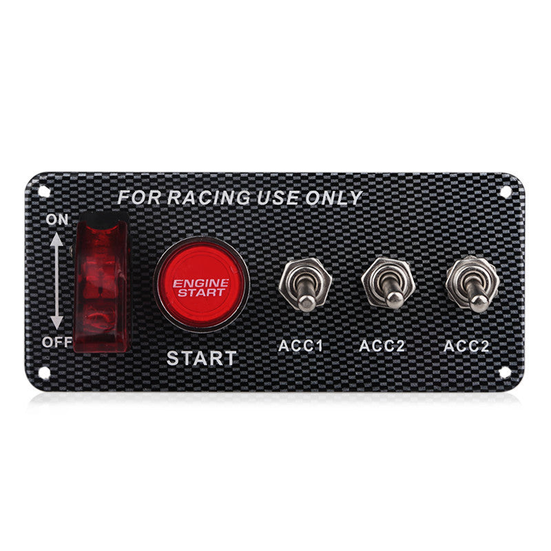 Carbon Fiber Engine Start Push Switch Toggle Panel Racing Race Ignition Button