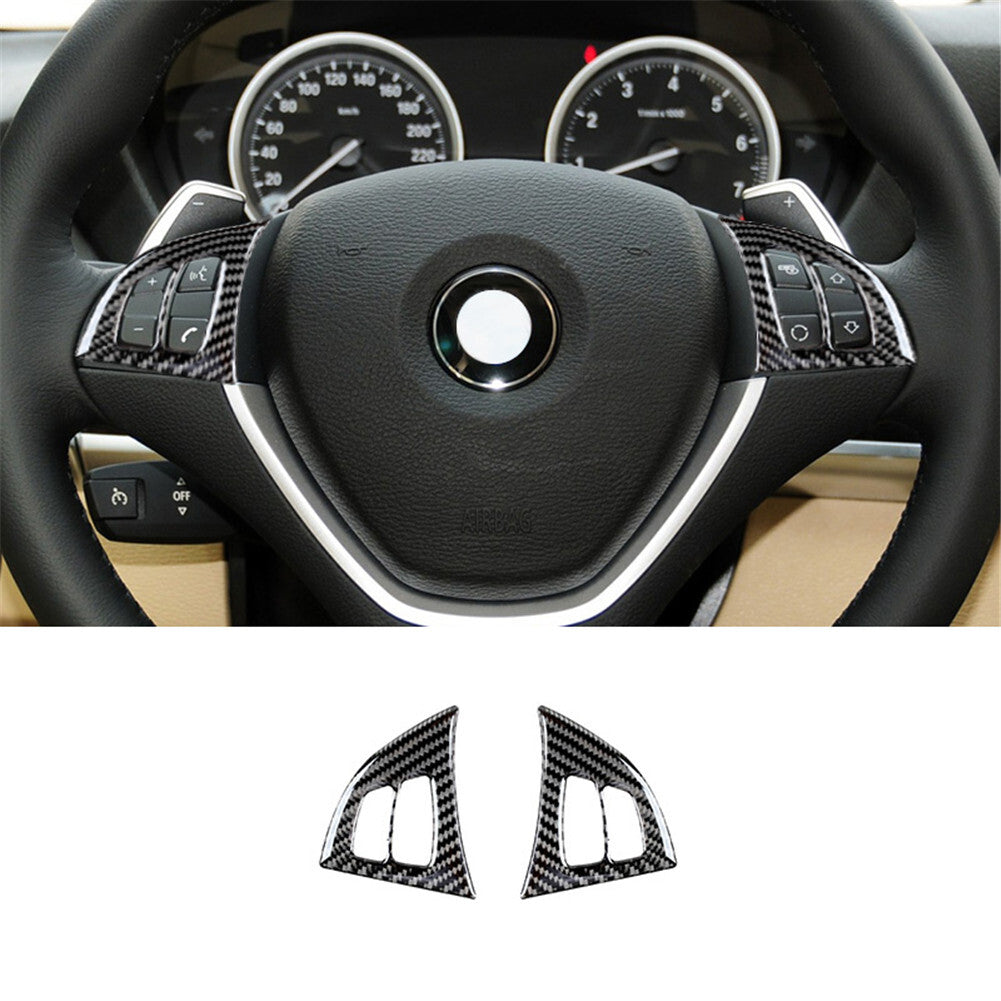 2PCS red carbon fiber steering wheel frame trimming for BMW X5 E70 X6 E71 2008-2013
