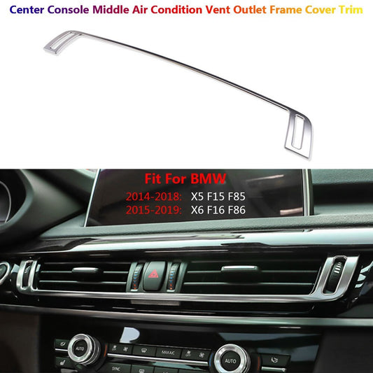 Stainless for BMW X5 X6 F15 F16 Car Center Console AC Air Vent Outlet Cover Trim