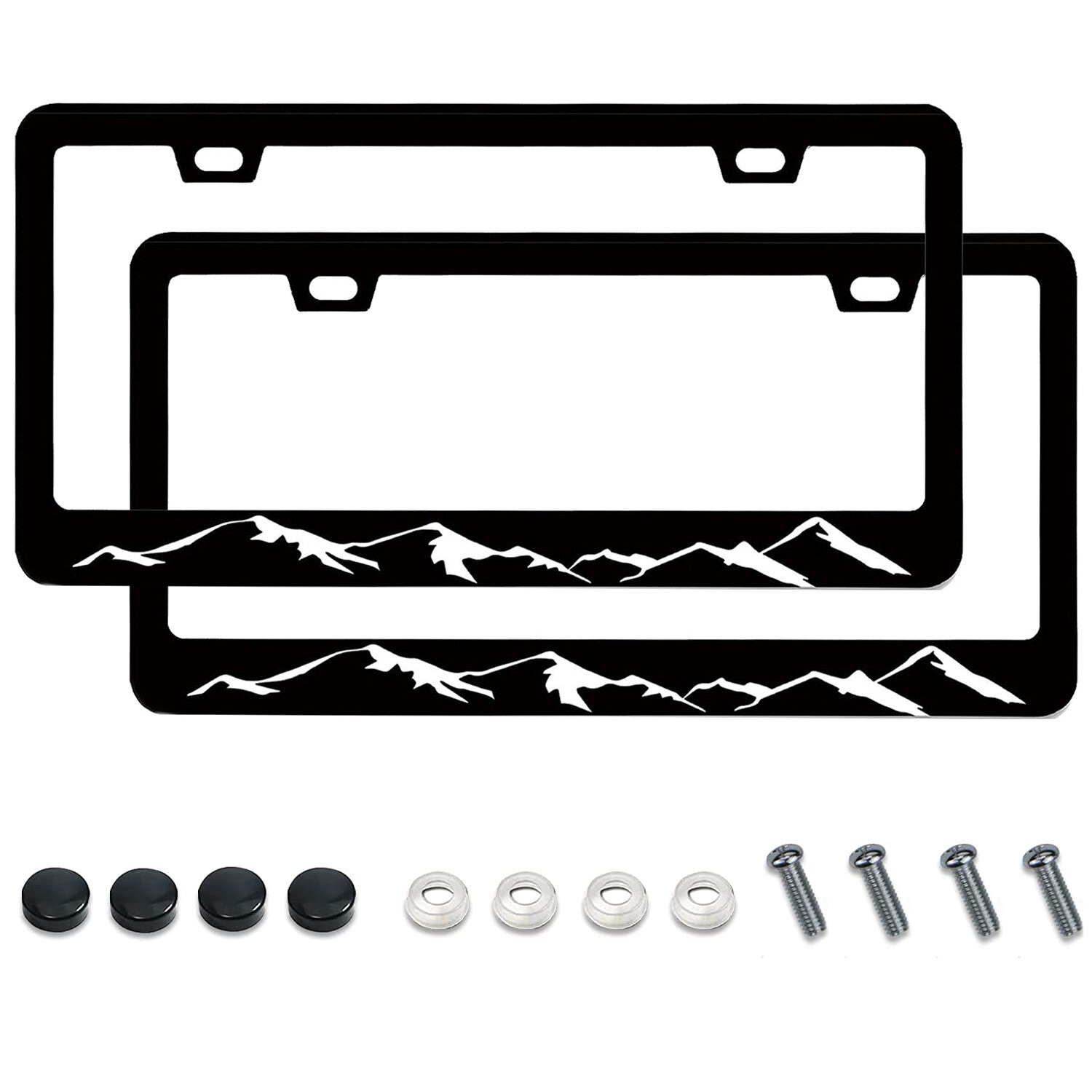 2pcs for Nissan Accessories Metal Mountains Raised Car License Plate Frame Cover