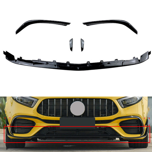 5PCS Front Bumper Lip Kit Fit for Mercedes-Benz A-class W177 A45 2019-2021