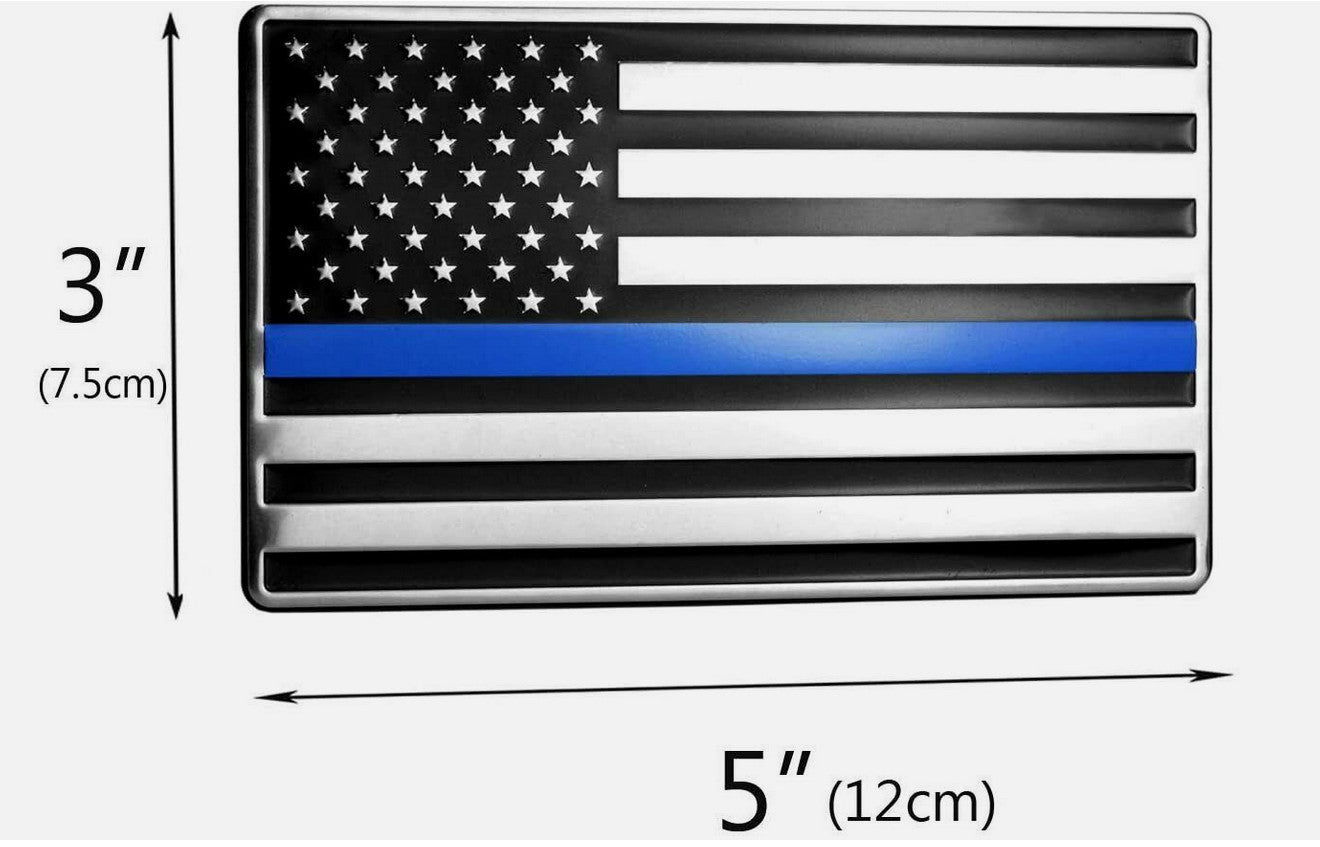 Car side fender rear trunk badge silver black blue American flag applicable to Cadillacs