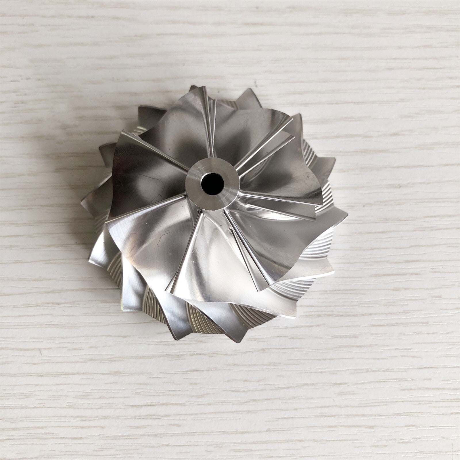 K16 54.64/71.00 mm 7+7 Blade Turbine Billet Compressor Wheel Cutting: 6.0
