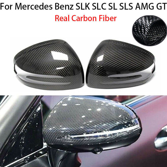 for Mercedes-Benz SLK SLC SL SLS AMG GT Real Carbon Fiber Car Mirror Cover Cap