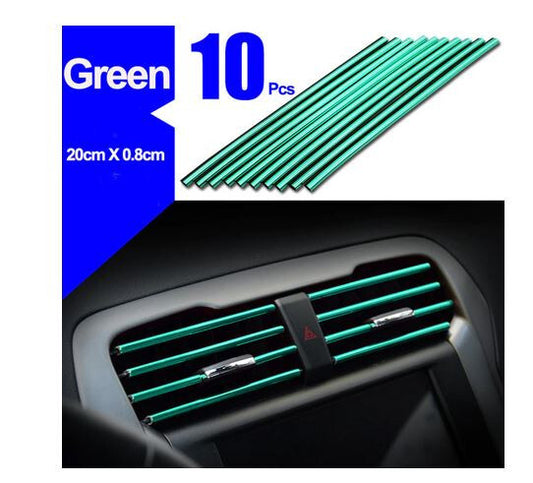 Car air conditioning socket decorative molding trim strip, green, suitable for Lexus,10 pieces