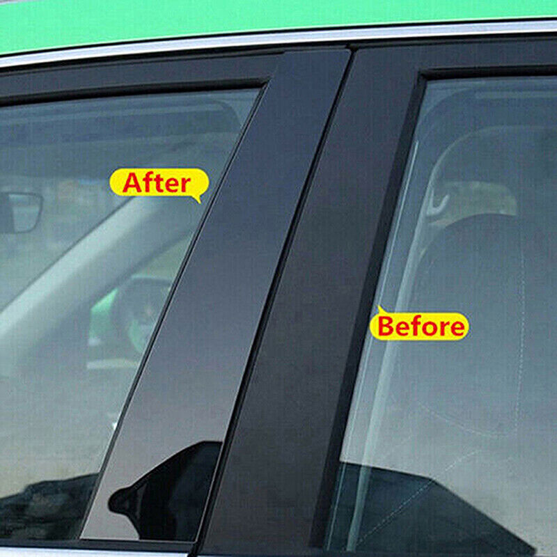 for Nissan Murano 2015-22 Piano Black Pillar Post Door Window Molding Strip Trim