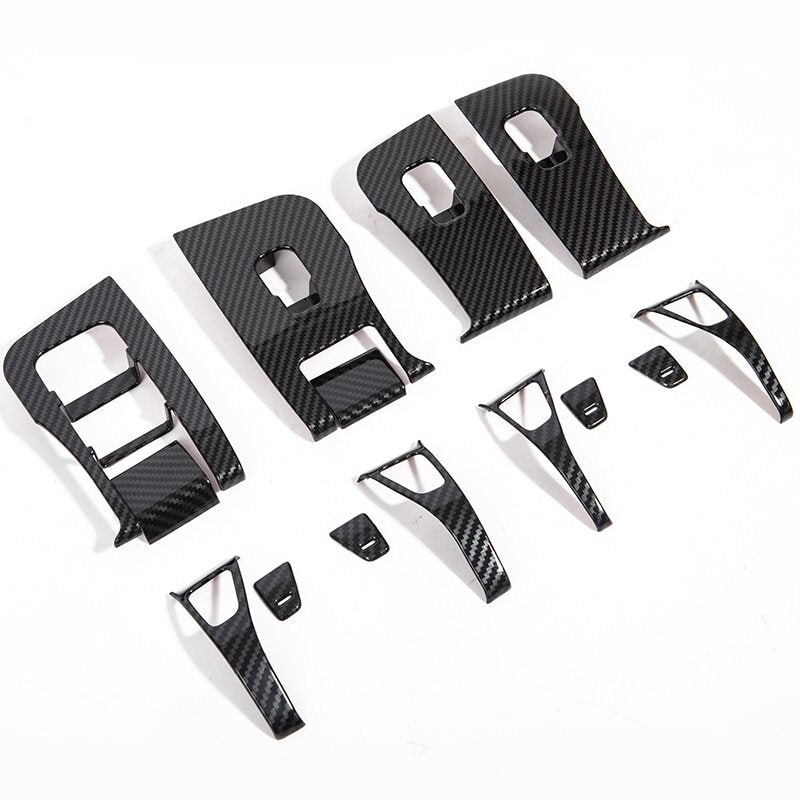 Carbon Fiber Window Lift Switch Button Cover Trims For 2017-2020 for Tesla Model 3 Y