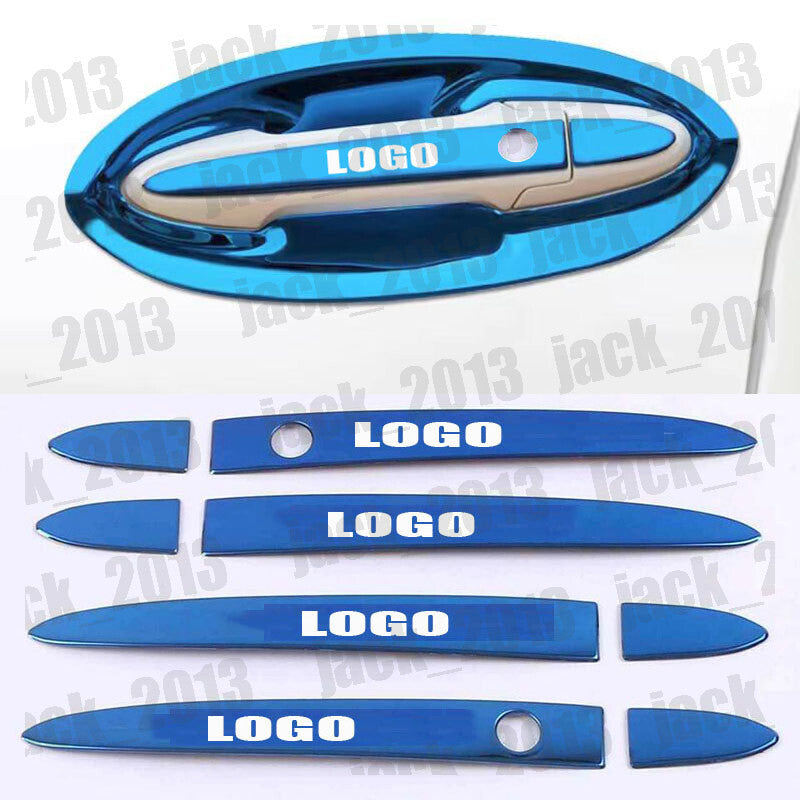 8pcs Blue Titanium Side Door Handle Cover Trim for Honda Jazz Fit 2014-2020