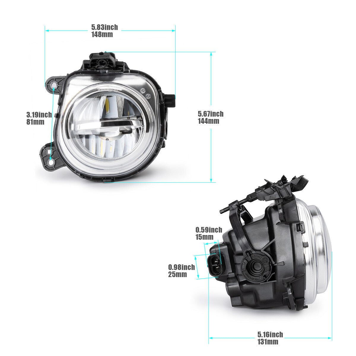 One front left LED fog light for BMW X3 F25 X4 F26 X5 F15 F85 X6 F16 SUVs