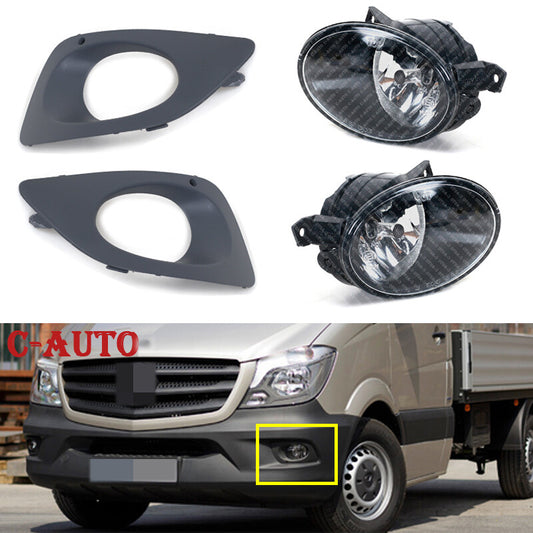 1Pair Front Fog Light With Cover for Mercedes-Benz Sprinter W906 2014-2018 New