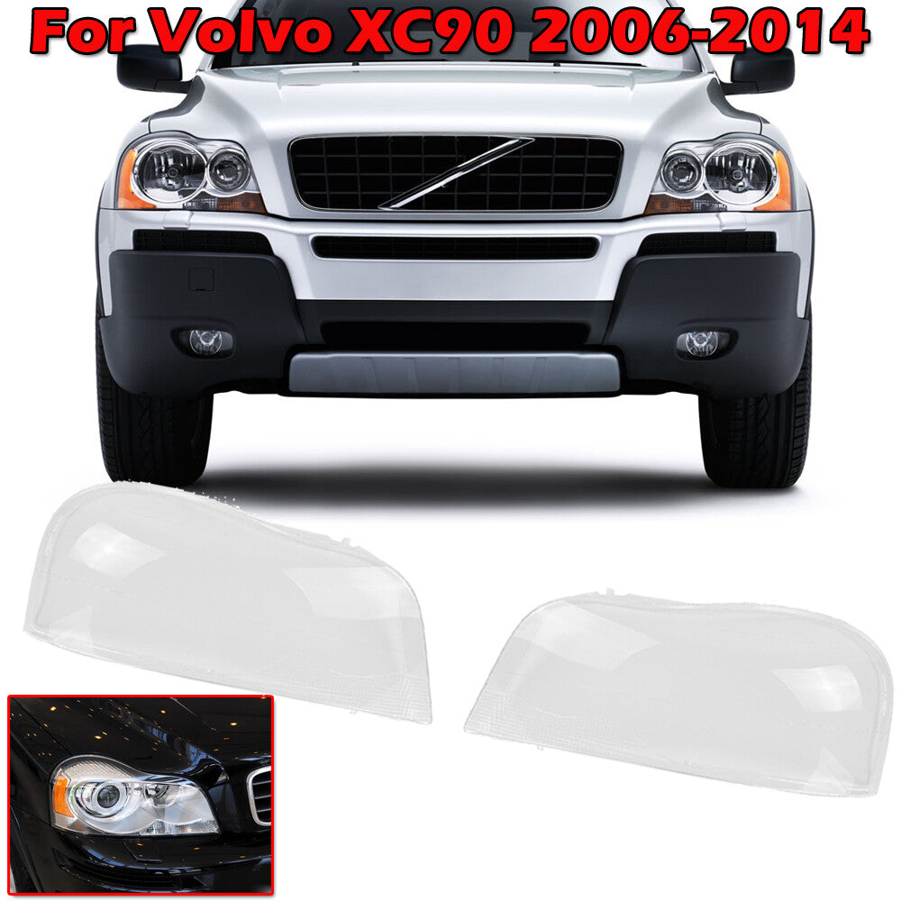 2-piece headlight lens cover, transparent, suitable for 2006-2014 for Volvo XC90 L+R