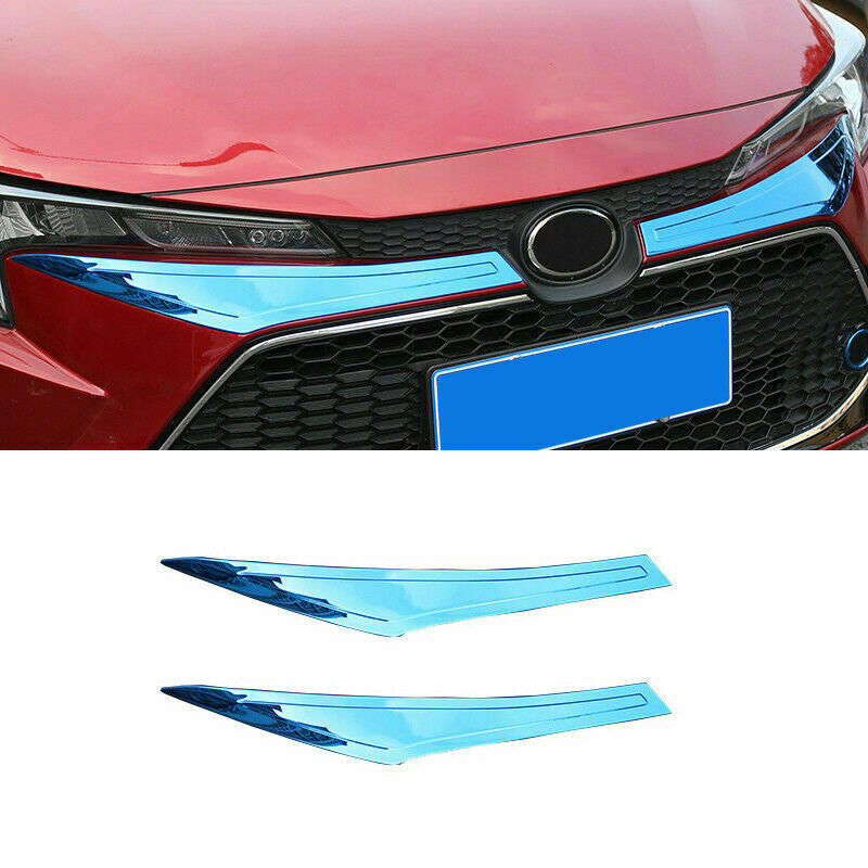 for Toyota for Corolla 2019-2022 Blue Titanium Front Grille Grill Strip Cover Trim