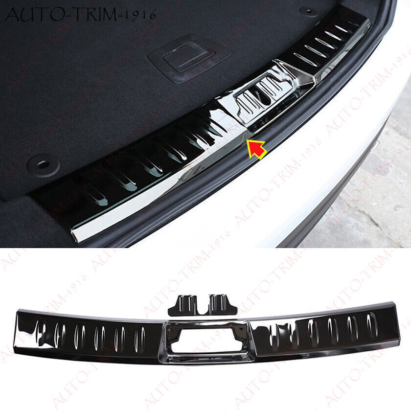 Black Inner Rear Bumper Protector Sill Plate Steel for Jaguar F-Pace 2017-2023