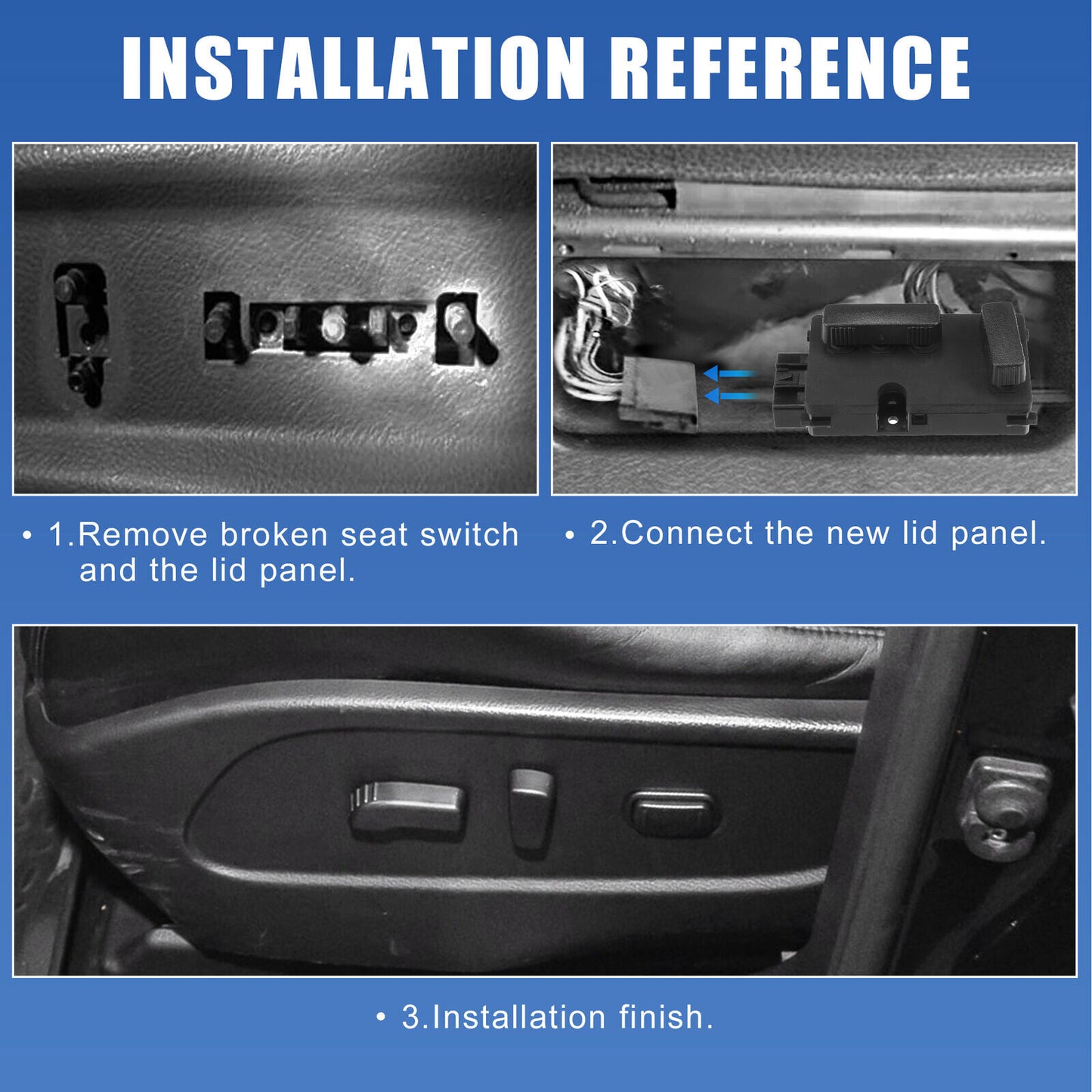 Fit for GMC for Sierra 12450254 Right Passenger Side 8 Way Power for Seat Control Switch