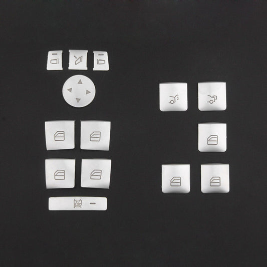 14pcs Silver Window Switch Button Trim Cover