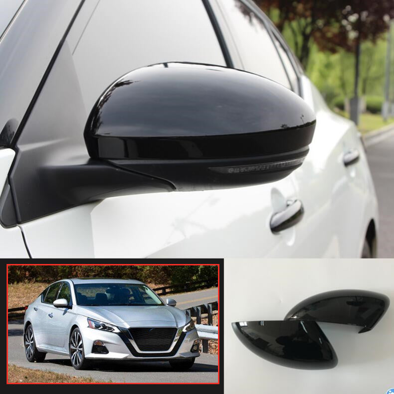 for Nissan Altima 2019-2022 Gloss Black RearView Side Door Mirror Cover Trim 2P