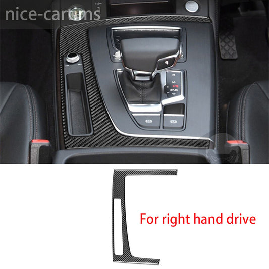 for Audi Q5 Q5L 2018+ RHD Central Control Gear Shift Box Panel Trim Carbon Fiber